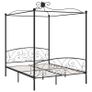 Canopy Bed Frame Black Metal 180x200 cm Image 2