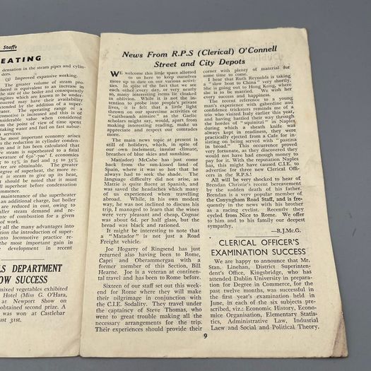 1950 CIE Weekly News Enterprise Belfast Dublin Cork Rail Link Irish Railway Mag