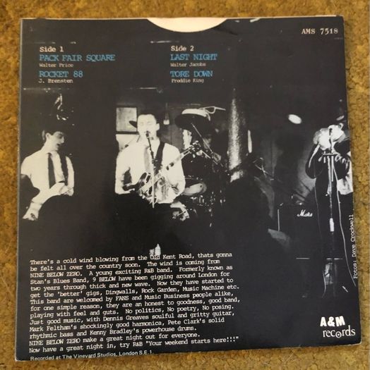 Nine Below Zero - Nine Below Zero EP (1980) 7"