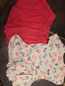Girls butterfly top skirt outfit 7-8