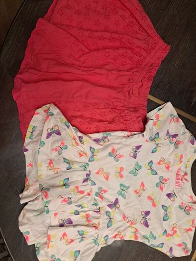 Girls butterfly top skirt outfit 7-8