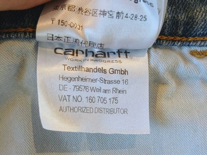 Carhartt WIP Rebellion Pant Slim Tapered Jeans - Light Wash Denim - 32x31