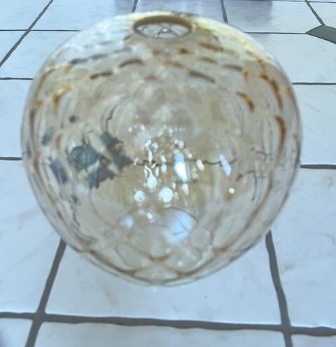 Glass Ceiling Light Shade In Prestine Vintage Condition. Stunning Gold / Amber Hue Colouring. Beautiful