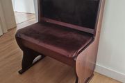Mini dark wood pub bench with storage