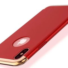 Red Stylish Back Cover Case for iPhone X XS Hybrid Black and Gold Saver