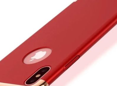 Red Stylish Back Cover Case for iPhone X XS Hybrid Black and Gold Saver