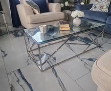 Glass top coffee table