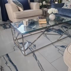 Glass top coffee table