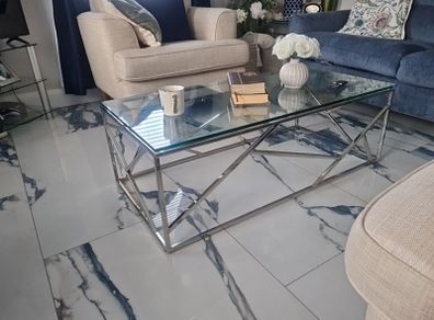 Glass top coffee table