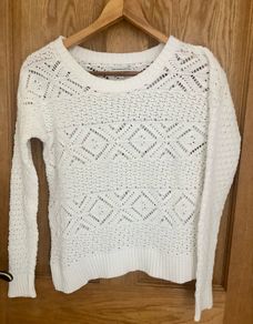 American Eagle Urban Outfitters white crochet jumper