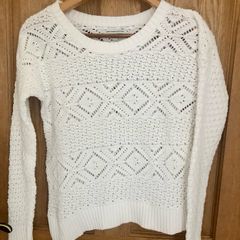 American Eagle Urban Outfitters white crochet jumper