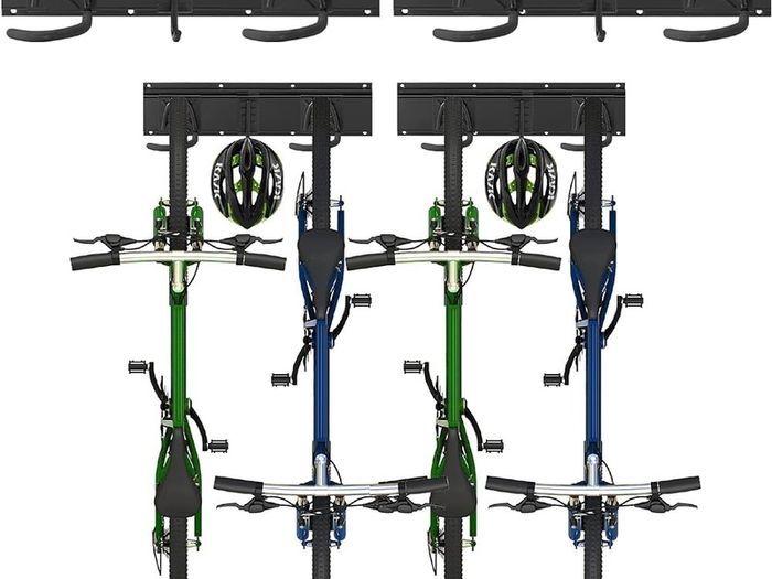 NEW SALE | Bike Wall Rack for 4 Bicycles + 2 Helmets,Bike Storage Wall Mount Hanger,Adjustable for Garage or Home, Vertical Cycling Hanger, Holder for Road Bicycles