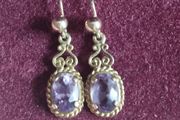 9ct gold Vintage Amethyst earrings.