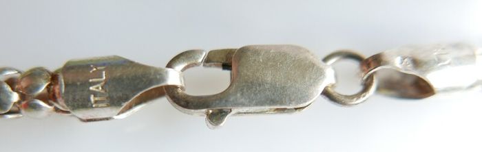 Vintage, Women's Sterling Silver 925 Bead Necklace. length 18,5" - 23,9g