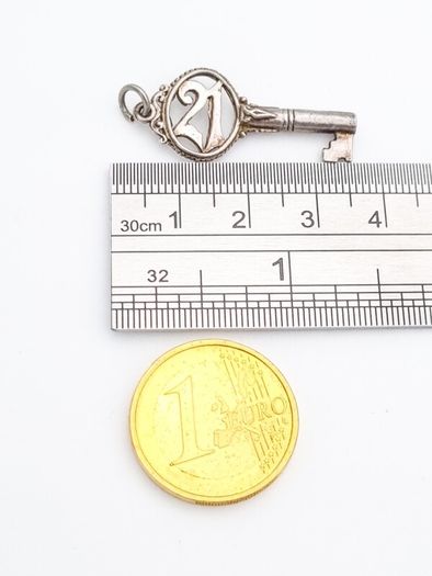 Vintage Sterling Silver 21st birthday Lucky Key Charm