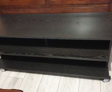 black large tv television console desk