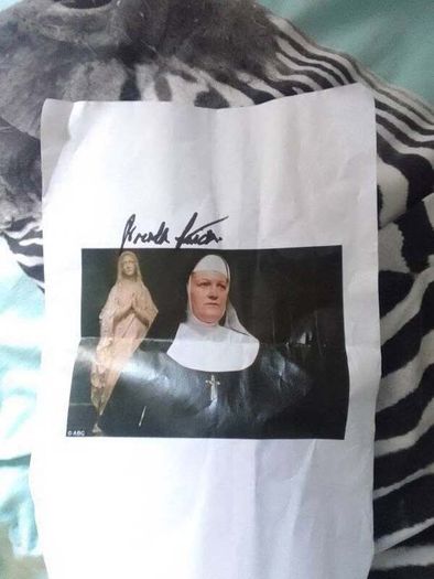 Brenda Fricker signed photographs - two prints