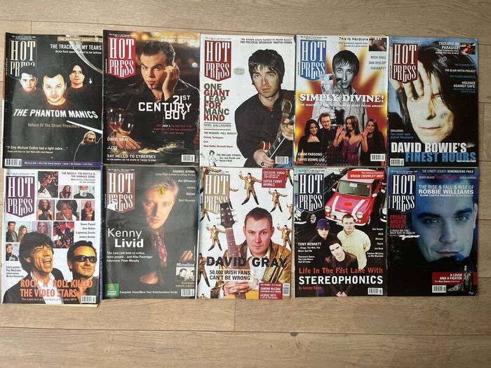 HUGE collection of Hot Press '90s magazines - collectors items, perfect condition!