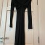 Ingenue black long sleeve v neck midi dress - twist front detail Image 2