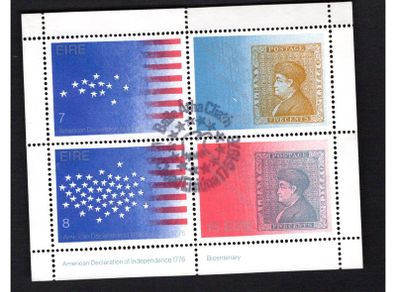 1976 Ireland Bi-Centenary of the American Decoration of Independence Miniature Sheet Fine Used with First day of issue cancel