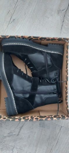 river island black leather boots size 5