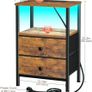 Night Stand Set 2, LED Nightstand with Charging Station Image 2