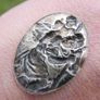 Religious antique French silvered catholic medal pendant plaque memorial tablet of Saint Christopher Image 4