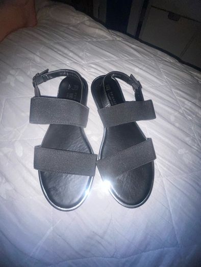 Flat black sandals wide fit