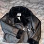 Stradivarius Black Faux Leather Moto Aviator Jacket Size M New with Tags Image 2