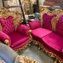 Old 3 piece gold salon set that has been restored Image 4