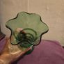 1970's Hand Blown Green Glass Vase Image 6