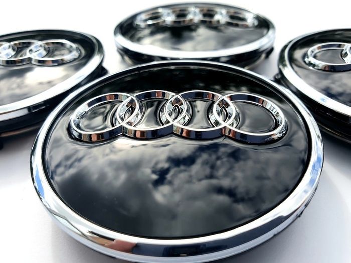 Set/4x 61mm Gloss BLACK 3D AUDI alloy wheel centre caps cap  4M0601170JG3 Hub Cover