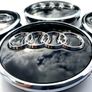 Set/4x 61mm Gloss BLACK 3D AUDI alloy wheel centre caps cap  4M0601170JG3 Hub Cover Image 4