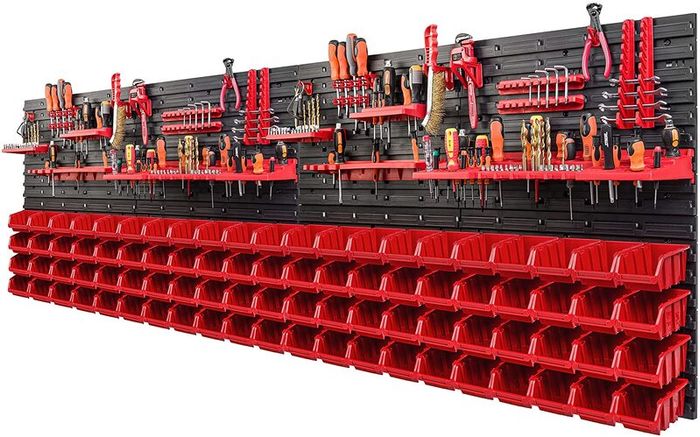 Tool Wall 230 X 78 Cm Stacking Boxes Tool Holder Wall Plate Bracket Rails Garage