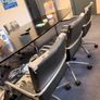 Set of 6 black office chairs - chrome frame Image 2