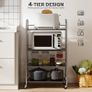 4 Tier Stainless Steel Kitchen Storage Trolley with Adjustable Shelves Image 3