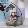 Mini Resin Couple Stting in Sofa with Lamp Living Room Bedroom Decorations for Home Lovers (A) Image 2