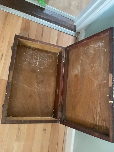 antique wooden suitcase