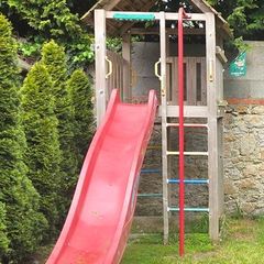 Wooden kids house with slide - Jungle Cabin