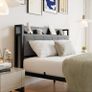 King Size Bed Frame with Wooden Storage Image 5