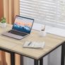 Computer Desk 100cm with 2-Tier Shelves Sturdy Home Office Desk with Large Storage Space Modern Gaming Desk Study Writing Laptop Table for Small Spaces, Oak Image 6