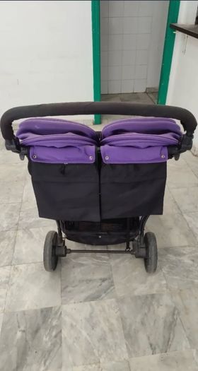 Baby Monsters Easy Twin 3S Double Pram + 2 Footmuffs and 2 raincovers