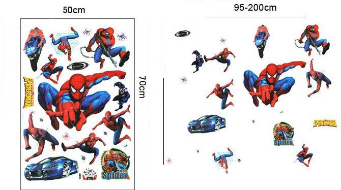 Spiderman Cartoon Stickers Removable Decorative Wall Stickers Kids Room DIY Mural Decals
