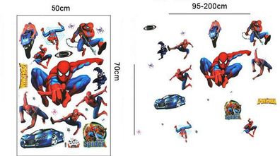 Spiderman Cartoon Stickers Removable Decorative Wall Stickers Kids Room DIY Mural Decals