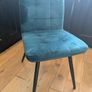 4 Teal velvet kitchen chairs Image 5
