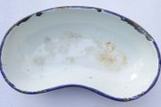 Vintage Enamel Medical Tray: Distressed Kidney-Shaped Metal Basin