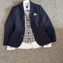 Boys 3 piece navy Communion Suit with shirt Image 2