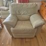 2 cream leather recliner armchairs Image 2