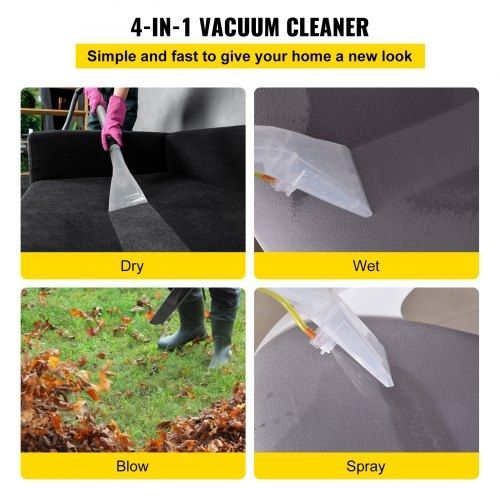 Wet Dry Vacuum Cleaner, 20.1 L 2 Peak HP, 4-in-1 Portable Shop Vacuum w/ Blow & Spray Function, Remote Control,