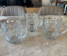 3 Glass Beer Mugs